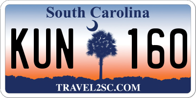 SC license plate KUN160
