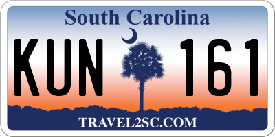 SC license plate KUN161