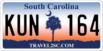 SC license plate KUN164