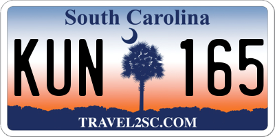 SC license plate KUN165