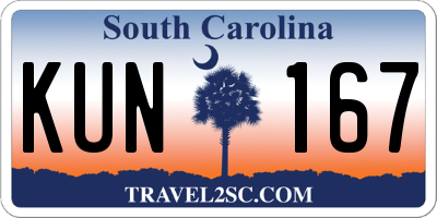 SC license plate KUN167