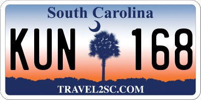 SC license plate KUN168