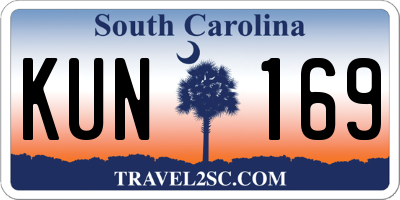 SC license plate KUN169