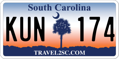 SC license plate KUN174