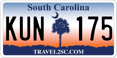 SC license plate KUN175