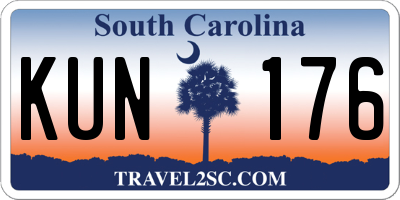 SC license plate KUN176