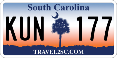 SC license plate KUN177