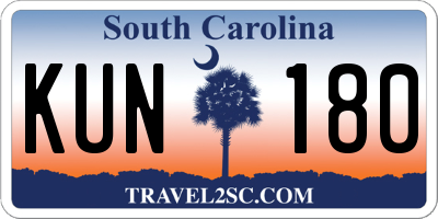 SC license plate KUN180