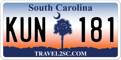 SC license plate KUN181
