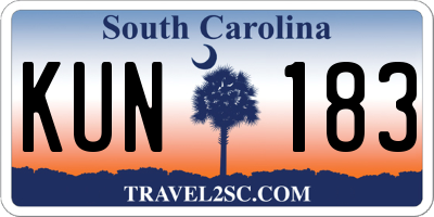 SC license plate KUN183