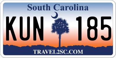 SC license plate KUN185