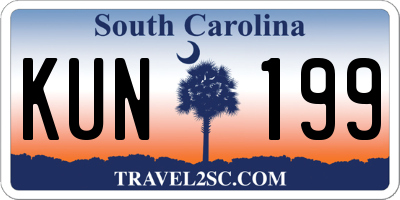 SC license plate KUN199