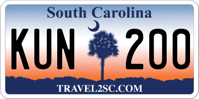 SC license plate KUN200