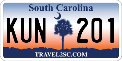 SC license plate KUN201