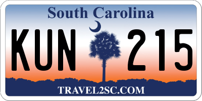 SC license plate KUN215