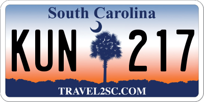 SC license plate KUN217