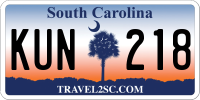 SC license plate KUN218