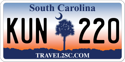 SC license plate KUN220