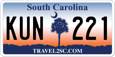 SC license plate KUN221