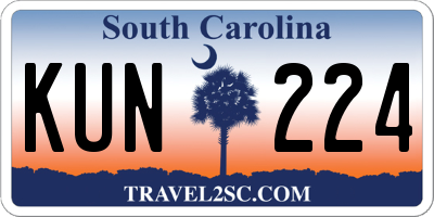 SC license plate KUN224