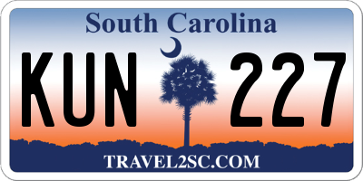 SC license plate KUN227