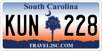 SC license plate KUN228