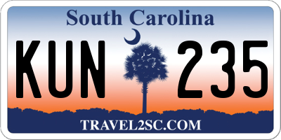SC license plate KUN235
