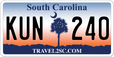 SC license plate KUN240