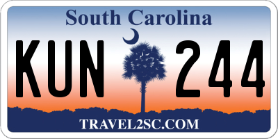 SC license plate KUN244