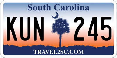 SC license plate KUN245