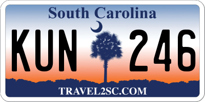 SC license plate KUN246