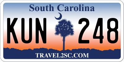 SC license plate KUN248