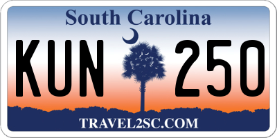 SC license plate KUN250