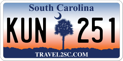 SC license plate KUN251