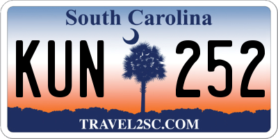 SC license plate KUN252