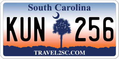 SC license plate KUN256