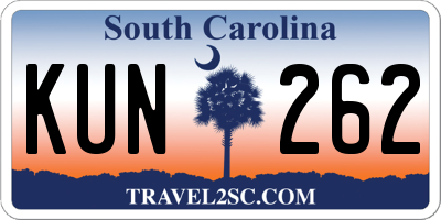 SC license plate KUN262