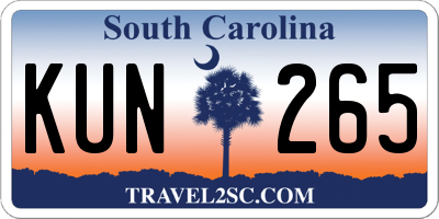 SC license plate KUN265