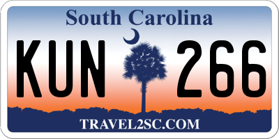 SC license plate KUN266
