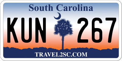 SC license plate KUN267