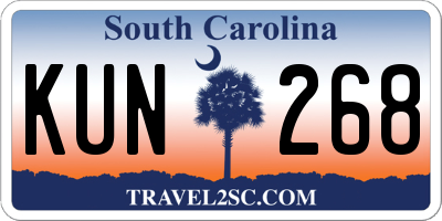 SC license plate KUN268