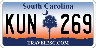 SC license plate KUN269