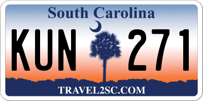 SC license plate KUN271