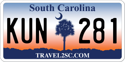 SC license plate KUN281