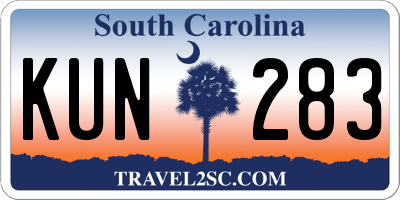 SC license plate KUN283