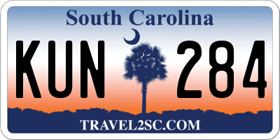 SC license plate KUN284