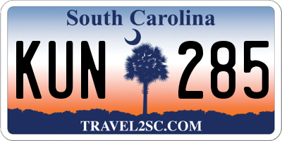 SC license plate KUN285