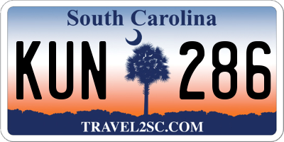 SC license plate KUN286