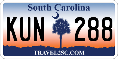 SC license plate KUN288
