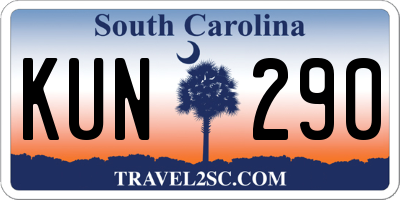 SC license plate KUN290
